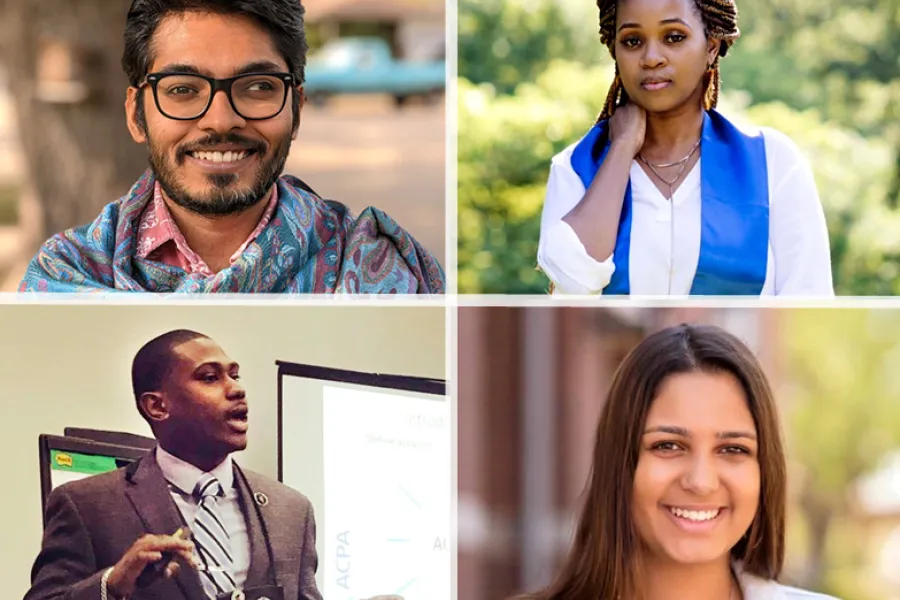 Headshots of the four Graduate Student Leadership Award Winners 