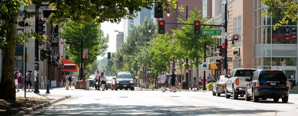 Intersection of Wright and Green Street