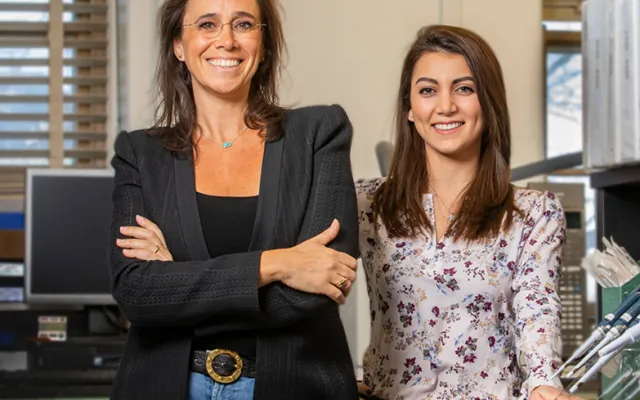 New research led by professor of food science and human nutrition M. Yanina Pepino, left, suggests that just tasting the artificial sweetener sucralose may affect an individual's response on glucose tolerance tests. Graduate student Clara Salame was a co-author of the study. 