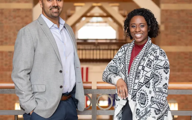 Illinois kinesiology and community health professor Naiman Khan and doctoral student Shelby Keye.