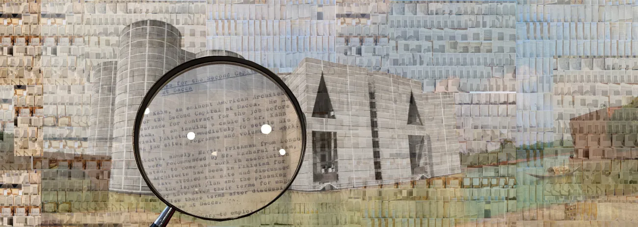 architecture montage through and text through a lookinglass