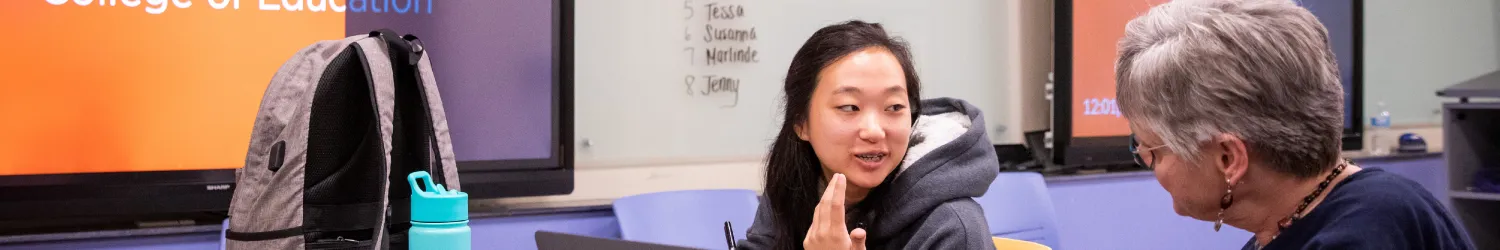 Student and staff member